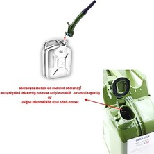 Cekar Store Metal Benzin Bidonu 10 Litre Akaryakıt Mazot Taşıma Doldurma Depolama Bidonu + Aktarma Borusu