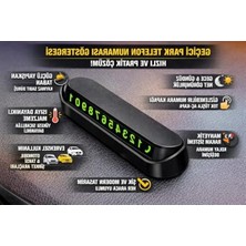 Cekar Store Geçici Park Telefon Numarası Göstergesi, Araç Içi Iletişim Plakası, LED Görünümlü Parlak Rakamlar, Gece ve Gündüz Net Okunabilir Tasarım, Gizlenebilir Numara Kapağı, Tek Tuşla Aç Kapa Mekanizması
