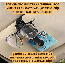 Cekar Store Polham Platinum Araç Içi Gözlük, Kart, Kartvizit Tutucu, Çift Taraflı Klipsli Güneş Gözlüğü Tutucu