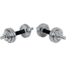 Cekar Store Krom Döküm Plaka Dambıl Seti, 20 , 4 x 0,5 , 4 x 1,25 , 4 x 2,5 , 2 x 35 cm Kauçuk Kulplu Bar, Siyah