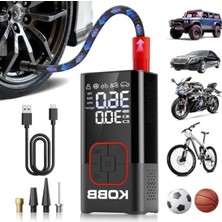 Cekar Store Kobb KB412 Şarjlı Dijital Lastik Şişirme Pompası, 150 Psı, Powerbank, LED Lamba, Li-Ion, 1800MAH, 13X6.5X5 cm