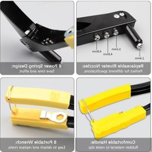 Cekar Store Aee® 4 Uçlu Profesyonel Perçin Tabancası Seti – 2.4/3.2/4.0/4.8 mm Başlık + 40 Adet Alüminyum Perçin + Anahtar | Metal, Plastik ve Deri Delme & Sabitleme Aracı