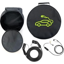 Cekar Store Elektrikli Araç Şarj Kablosu Taşıma Çantası Yuvarlak
