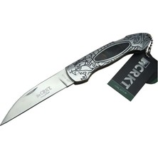 Aydogan's Crkt Cr 0124 Kamp Çakı 20 cm - Metal Desenli Sap, Kılıflı, Kutulu
