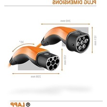 Cekar Store Lapp Elektrikli Araç 22 Kw, 32A, Üç Fazlı, Mod3, 5m Tip2 Şarj Kablosu - Tüm Araçlarla Uyumlu