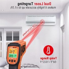 Cekar Store Thermopro TP450 Endüstriyel Kızılötesi Lazer Termometre, -50°c ile 550°C Temassız Isı Ölçer Tabanca, Çift Lazerli ve Ayarlanabilir Emissivity (Sanayi Tipi)