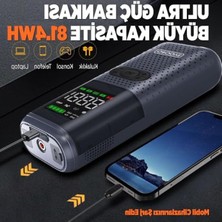 Cekar Store Groove HCB002 24400MAH 3000A Akü Takviye Cihazı + Lastik Şişirme Kompresörü Taşınabilir Jump Starter (Kompresör+Powerbank+Led Lamba+Lcd Ekran)