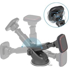 Cekar Store Uzayabilen Vantuzlu Cep Araç Telefon Tutucu Oto Araba Içi Telefon Tutacağı 360 Mıknatıslı Vantuzlu Torpido Cama Yapışan Tutucu,