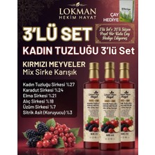 Lokman Hekim Hayat 3 Şişe Kadın Tuzluğu Kırmızı Meyveler Mix Sirke Karışık 3X500 ml Çay Hediyesiyle