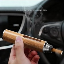 Cekar Store Lüks Ahşap Mini Küllük, Taşınabilir Araç Içi Sigara Külü Toplama Haznesi, Gri Başlıklı Naturel Ahşap Tasarım