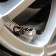 Cekar Store Aee® Alüminyum Sibop Kapağı 4’lü Set – Hexagon Tasarım Metal Lastik Valf Kapağı Otomobil Bisiklet Motorsiklet (Titanyum Gri) (4, Gri Alüminyum)