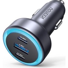 Cekar Store Ugreen 30W 3 Portlu Araç Içi Şarj Cihazı Çakmaklık Adaptörü, 45843