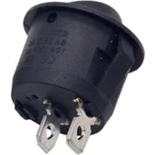 Cekar Store Alkatronik 23MM Yuvarlak 2 Pin Anahtar Buton Kcd1 Siyah Plastik Mini Açma Kapama On/off