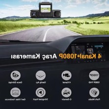 Cekar Store 4 Kanal Wifi Araç Içi Kamera – Full Hd Ön Arka Iç Yan Kayıt, G-Sensörlü Dash Cam, 24 Saat Park Modu Destekli, Gece Görüşlü, Geniş Açı Oto Kamera Sistemi