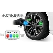 Cekar Store Karanlıkta Parlayan Fosforlu Sibop Kapağı Seti, Evrensel Araba Motosiklet Bisiklet Uyumlu Su Geçirmez Neon Lastik Valf Aksesuarı (4 Adet)