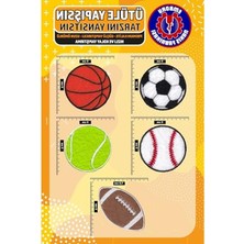 Cekar Store Ütü ile Yapışan Arma Yama, Top Seti (5 Adet) Ütüyle Yapışan Nakış Dokuma Aplike Patch