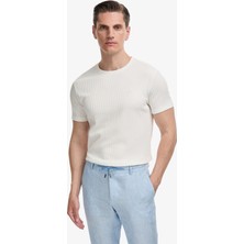 Cacharel Erkek Beyaz Slim Fit Dokulu Bisiklet Yaka T-shirt 50324381-VR013