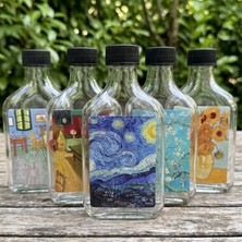Vermeer 5'li Van Gogh Serisi Özel Tasarım Cam Şişe Seti Cold Brew Şişesi