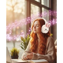 Pileli Store Tavşan Kulaklı Bluetooth Kulaklık Şarjlı Kablosuz Stereo Ses