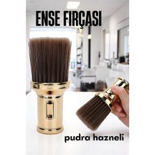 Pileli Store Turk Pudra Hazneli Ense Fırçası Saç Temizleme Fırçası - Berber Temizlik Fırçası- Kuaför B