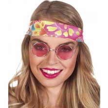 Pileli Store Pilelistore Yuvarlak Cam John Lennon Tarzı Hippi Gümüş Çerçeveli Pembe Gözlük