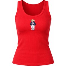 Iperia Ayıcık Nakışlı Atlet Kırmızı