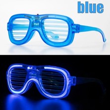 Pileli Store Mavi LED Işıklı Parti Gözlüğü - Neon Glow Şerit Gözlük 3 Modlu