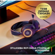 Cekar Store Steelseries Arctis Nova 3 Multi-Platform Gaming Kulaklık, Hi-Fi Sürücüler, 360 Derece Uzamsal Ses, Rgb Işıklar, Gen2 Clearcast Mikrofon Standart