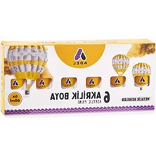 Cekar Store Akrilik Boya 60 ml x 6 Metalik Renkler