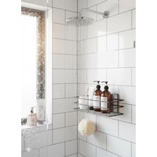 Cekar Store Orret Home Yapışkanlı Siyah Banyo ve Mutfak Rafı – Tek Katlı Düz Şampuanlık ve Baharatlık, Delmeden Montaj, Matkap Vida Gerektirmeyen Su Geçirmez Duvar Organizeri (1 Adet)