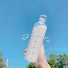 Cekar Store Porsima 2407 Borosilikat Cam Su Şişesi - Su Içme Saatli Dereceli Matara Suluk - Başucu Sürahisi Şeffaf 750 ml