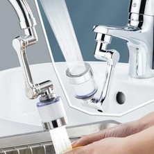 Cekar Store 1080 Derece Dönebilen Robotik Kol Musluk Başlığı, Krom Kaplama, Modern, Lavabo Uzatma Aparatı (Filtreli 1080)