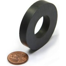 Cekar Store Dünya Magnet Mıknatıs 3 Adet Yuvarlak Halka Siyah 80 x 40 x 15 mm