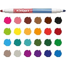 Cekar Store Bicolor Süper Yıkanabilir Çift Uçlu Keçeli Boya Kalemi 12'li 24 Renk