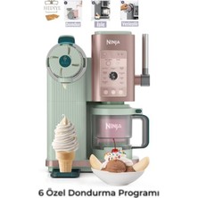 Hediye Kesme Tahtalı Ninja Swirl 13ü 1 Arada Dondurma Makinesi Pembe Yeşil Tasarım Creamify Teknolojili Sağlıklı Ev Tipi Tatlı Yapma Makinesi