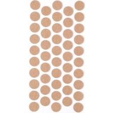 Cekar Store Kahverengi 48 Adet Yapışkanlı Sandalye, Masa, Koltuk Altı Parke Koruma Keçesi, Yuvarlak, 2 cm