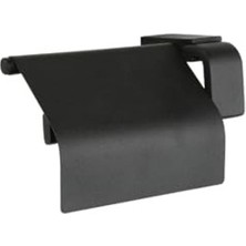 Cekar Store Alper Banyo F1 Model Kapaklı Tuvalet Kağıtlığı - Pütürlü Mat Siyah Paslanmaz Çelik Duvara Monte Tuvalet Kağıdı Askısı (5 Yıl Garantili)