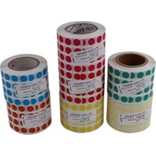 Cekar Store Kuşe Rulo Renkli Zemin Baskılı, 10MM Çap, 5000 Adet, 5'li Yan Yana (Pembe)