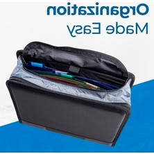 Cekar Store Case-It The Dual 2.0 Fermuarlı Bağlayıcı Sırt Çantası - Iki 2 Inç D Halkalı - 5 Konu Dosya Klasörü - Çoklu Cep - 800 Sayfa Kapasitesi - Omuz Askısı ile Birlikte Gelir - Siyah DUAL-301