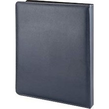 Cekar Store 503L Suni Deri, 4 Halka Mekanizmalı Klasör Lacivert, A4