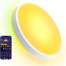 Cekar Store Govee Rgbıcww + Rgbıcww Yuvarlak Akıllı Tavan Armatürü Pro 15 Inç