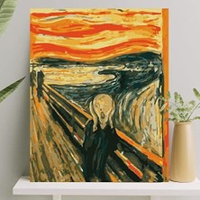 Cekar Store Sayılarla Boyama Tuval Seti Fırça Boya Dahil (Çıtalı) 40X50 cm - Çığlık