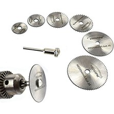 Cekar Store Daire Testere Bıçağı Seti, 6 Adet Döner Alet El Daire Testeresi, 3,2 mm Çubuklu, Mini Delikli Kesme Diskleri, Ahşap, Plastik, Bakır, Alüminyum ve Ince Sac Için Kesme Diskleri