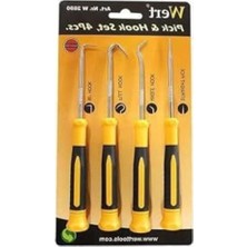 Cekar Store W 2690, Deliçi Biz Iğnesi ve Kanca Seti, 4 Parça, Siyah, Turuncu, Gri