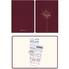 Cekar Store A5 Keten Süresiz Planlayıcı Ajanda Bordo