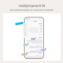 Cekar Store Note Pro Aı Ses Kaydedici, Aı ile Transcribe & Özetle, Uygulama Kontrolü, Toplantılar ve Aramalar Için Not Alıcı, 112 Dili Destekler, Ultra Ince, Instantview Ekranlı Ultra Ince, Kılıf Dahil