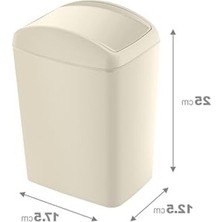 Cekar Store Smartware Soft Çöp Kutusu Döner Kapak 5 Lt Latte