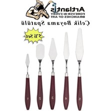 Cekar Store Çelik Spatül 5 Li Set Resim ve Heykel Çelik Spatula Esnek Çelik Palet Bıçağı Pasta Spatulası 1 Paket