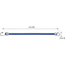 Cekar Store Bagaj Lastiği 3’lü Set 90 cm 6mm, Dolamaçlı Elastik Kordon, Çelik Kancalı, Yüksek Dayanımlı, Güvenli Yük Sabitleme Için Profesyonel Kullanım