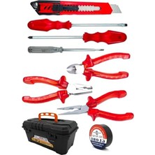 Cekar Store 3 Lü Pense Set 3 Lü Tornavida Takımı Elektrik Bandı Falçata+Takım Çanta Set